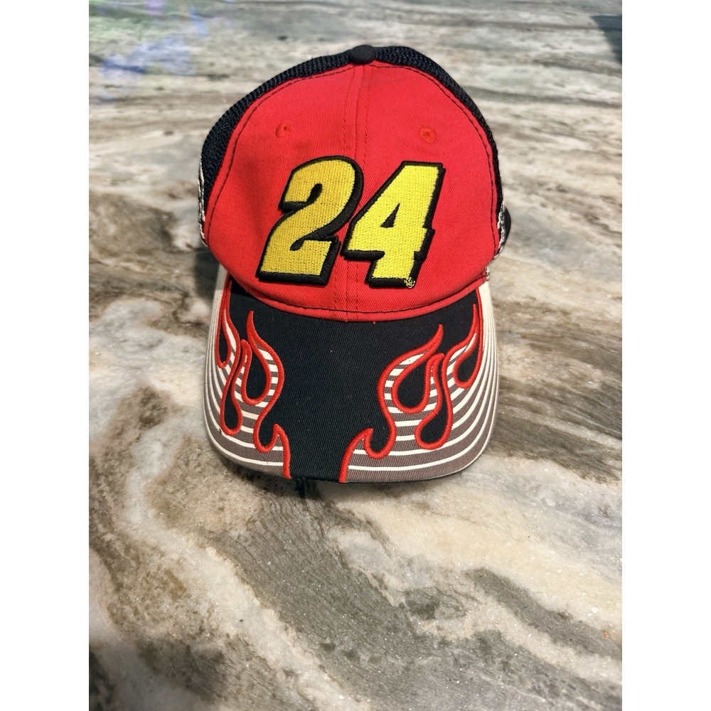 Jeff Gordon 24 Hendrick Motorsports Nascar Hat Red Blue Hook Loop Baseball Cap
